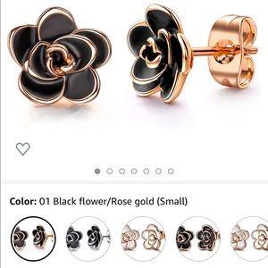 AllenCOCO black and rose gold earrings